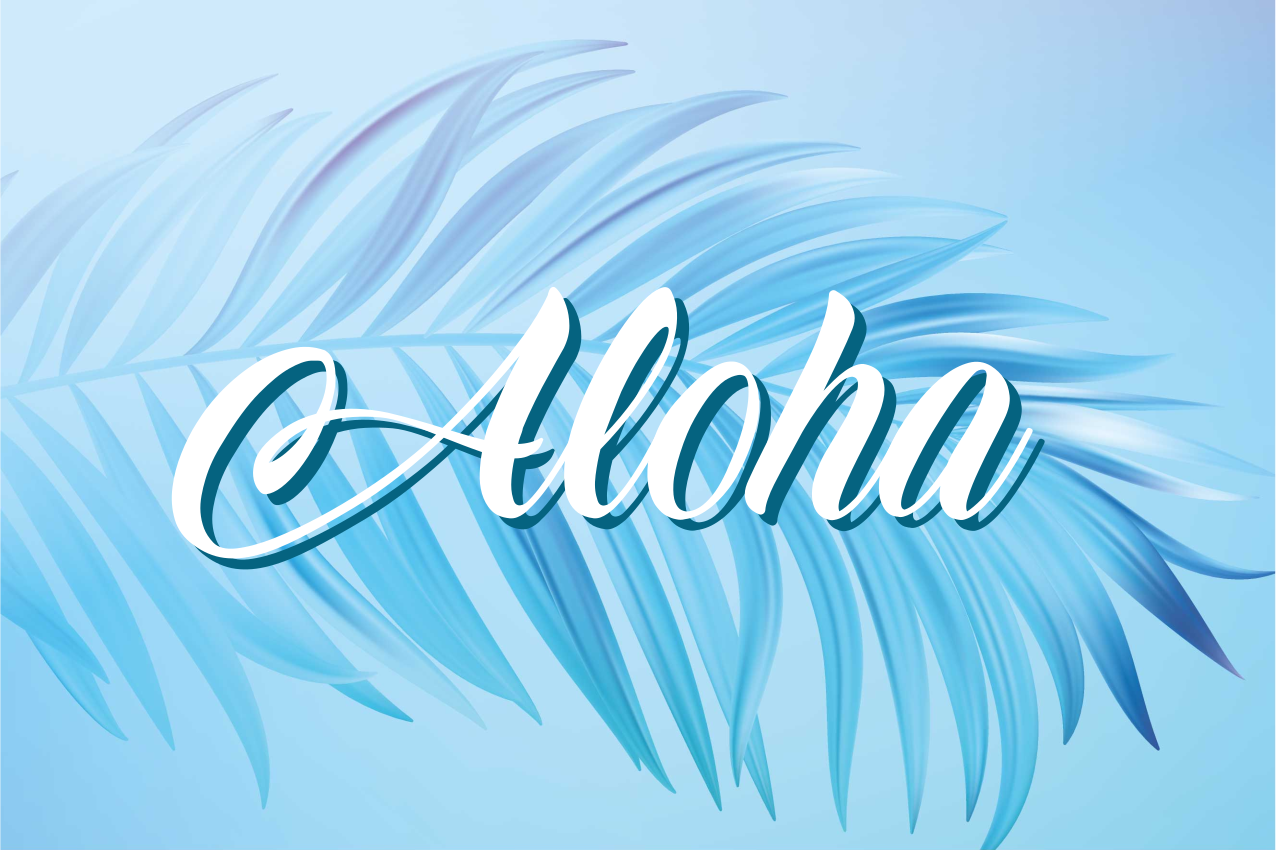 Tischset text aloha palmenblätter - TenStickers