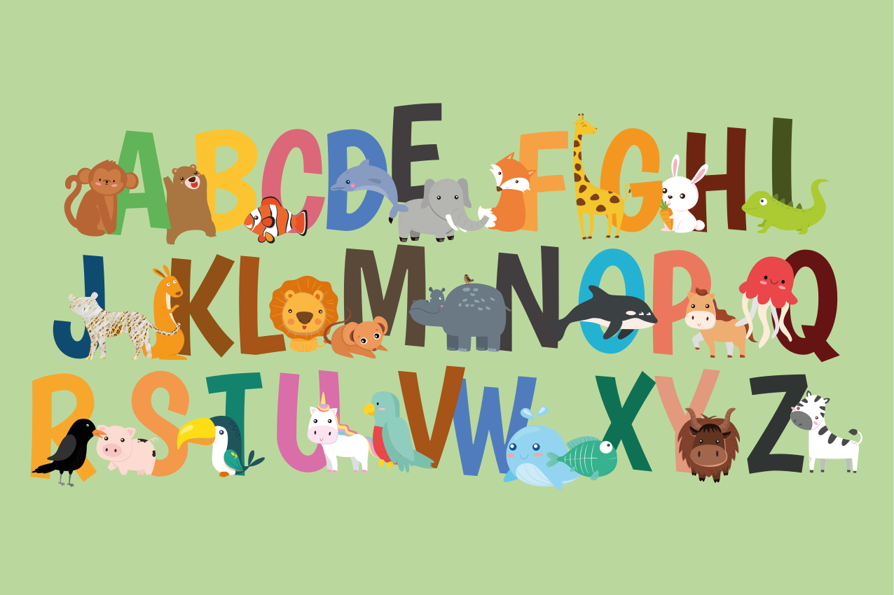 Tischset kinder mit tieralphabet anzeige - TenStickers