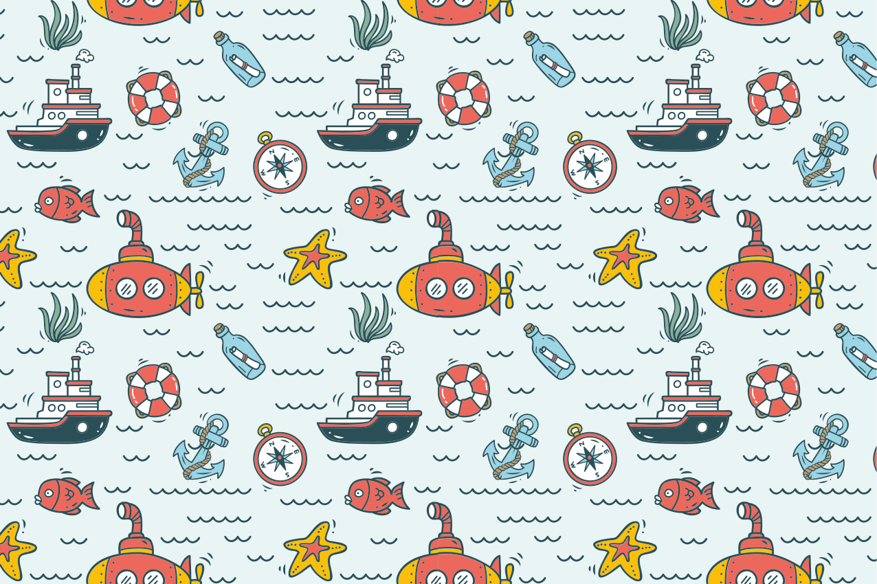 Tischset kinder unterwasser u-boot abenteuer - TenStickers