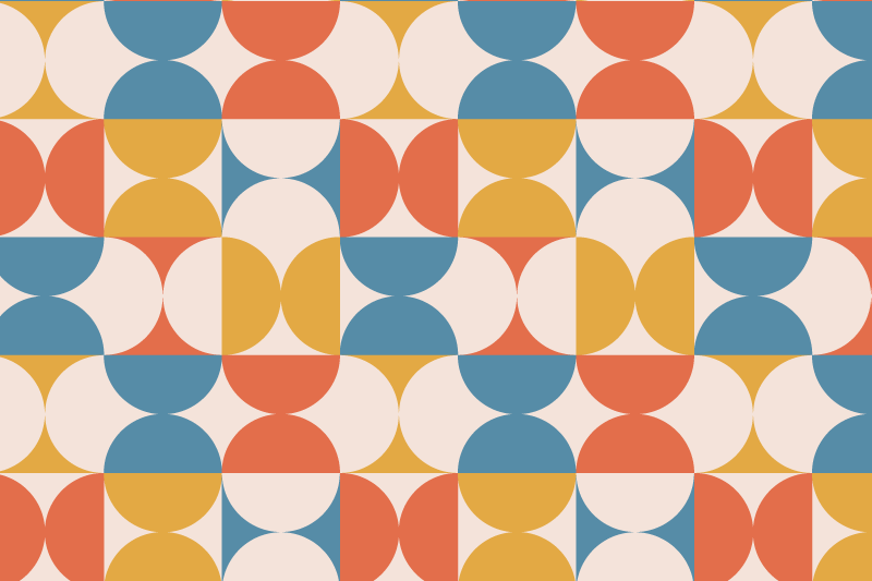 Tischset modern mit geometrischen farbkreisen - TenStickers