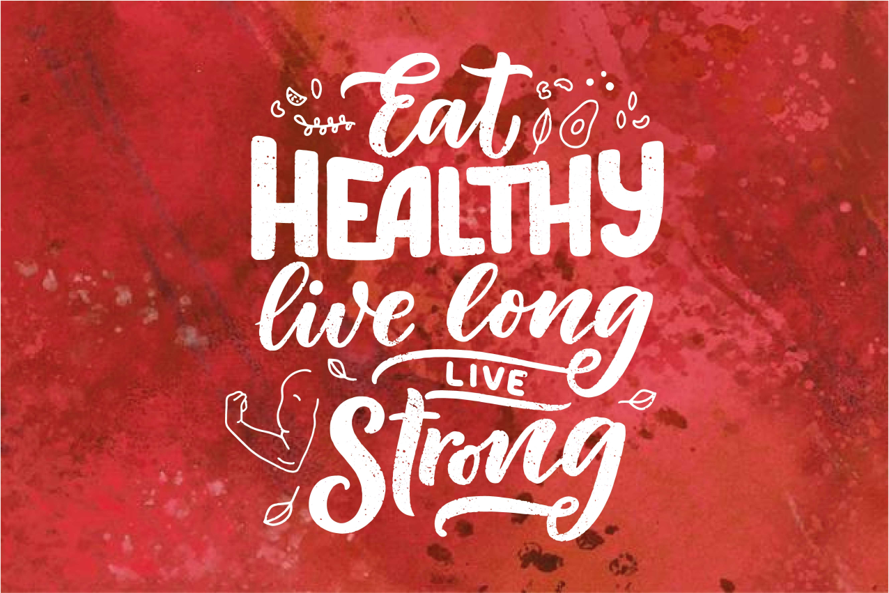 Tischset text gesund essen stark leben - TenStickers