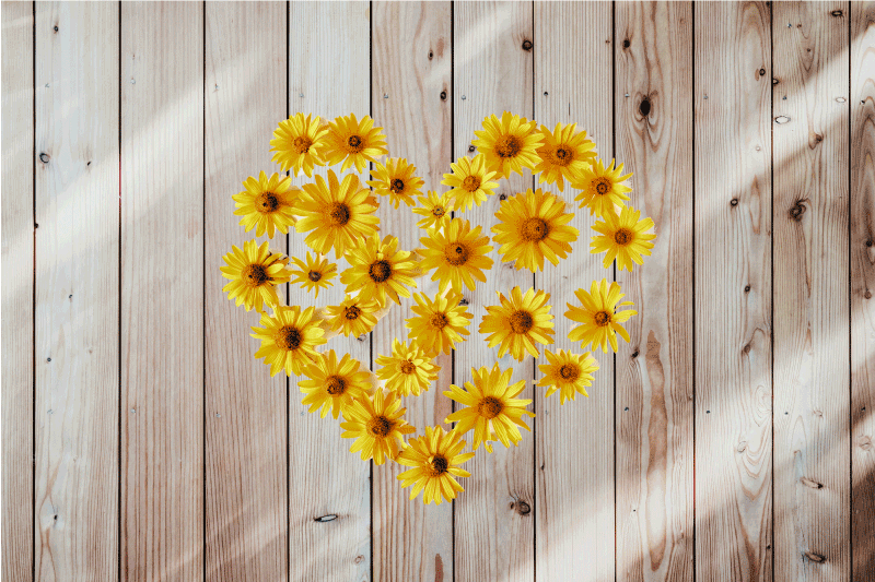 Tischsets originell herzblumenarrangement - TenStickers