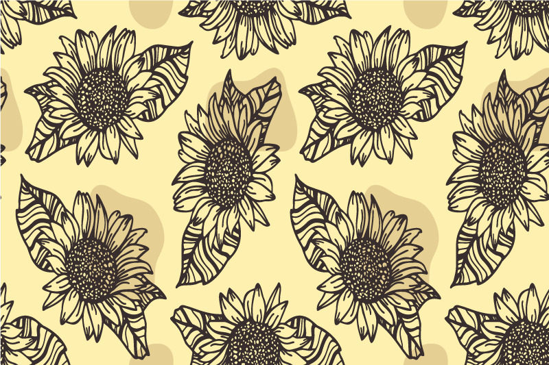 Tischsets originell im sonnenblumenmuster - TenStickers