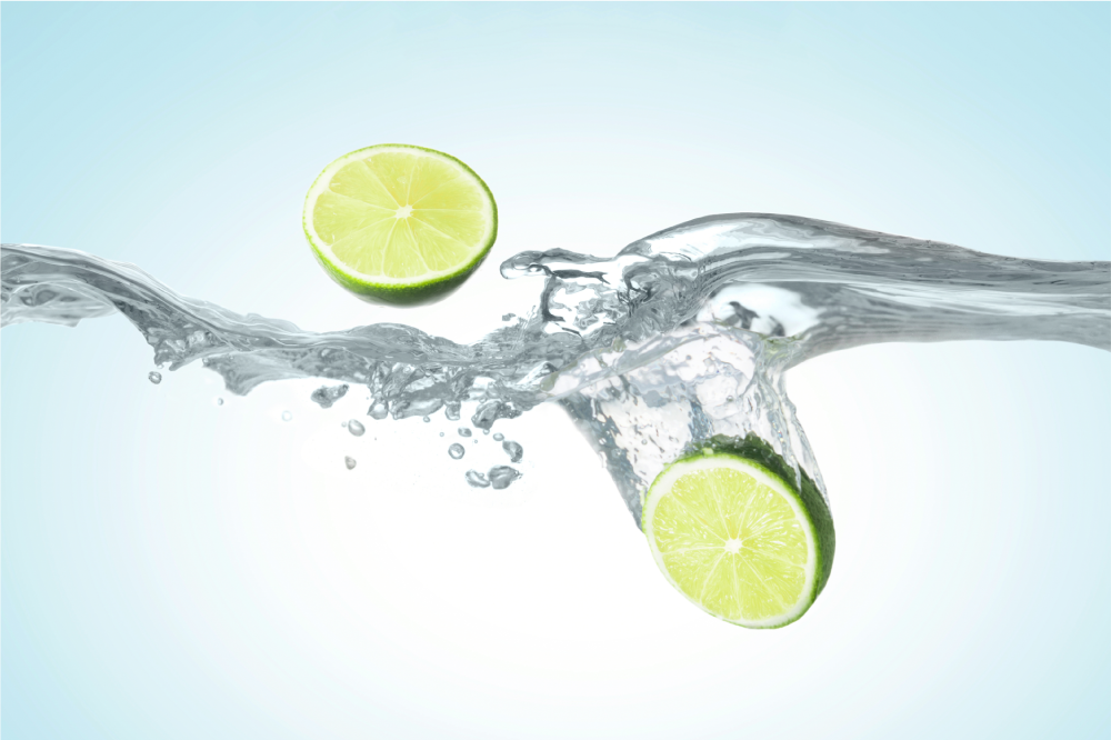 Tischset textur mit spritzenden limetten - TenStickers