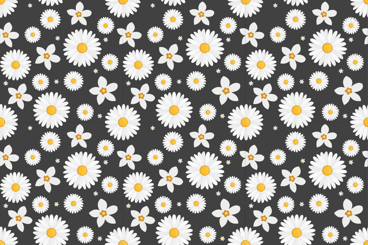 Tischset textur mit gänseblümchen-muster - TenStickers