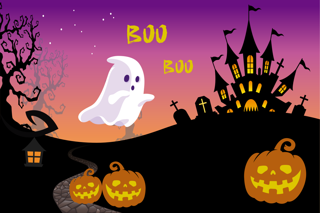 Tischset halloween gespenstische kürbisszene - TenStickers