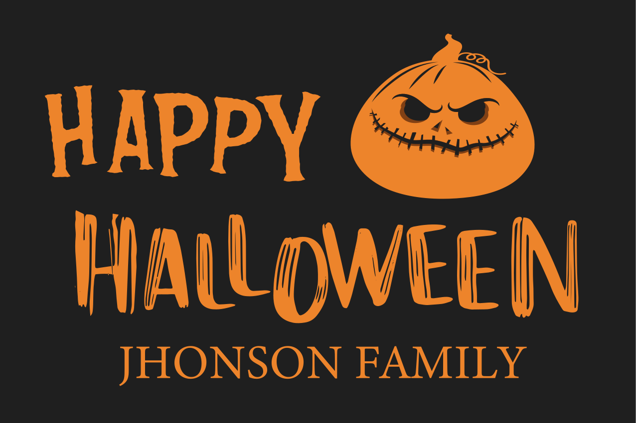 Tischset halloween familienbegrüßung - TenStickers