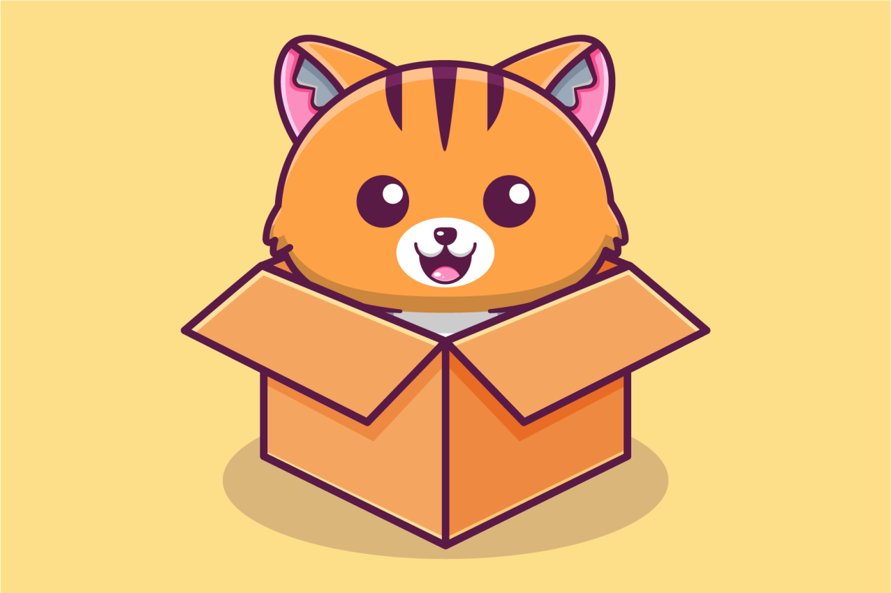 Tischset kinder glückliche katzen box - TenStickers