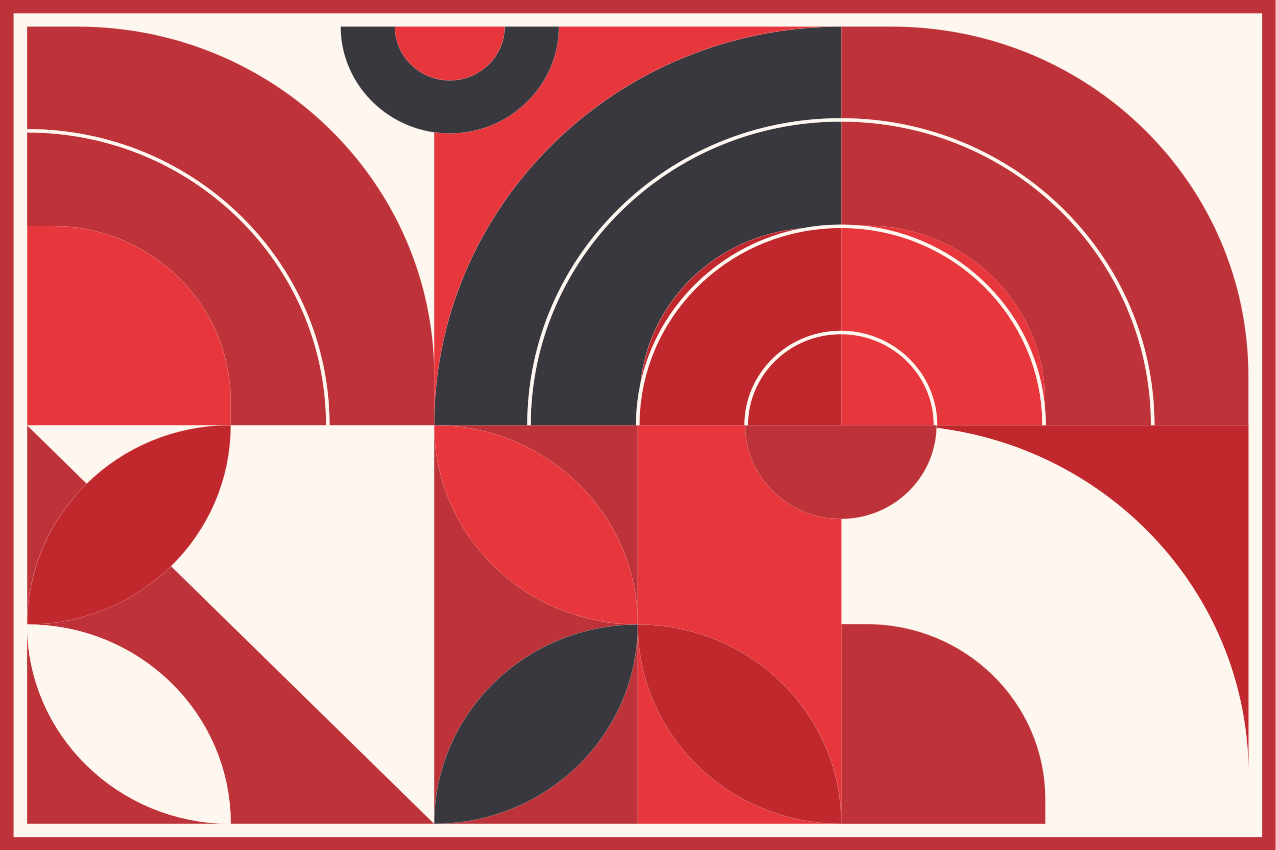 Tischset modern mit lebendigen geometrischen formen - TenStickers