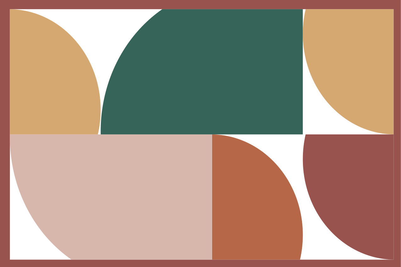 Tischset modern mit geometrischen farbsegmenten - TenStickers