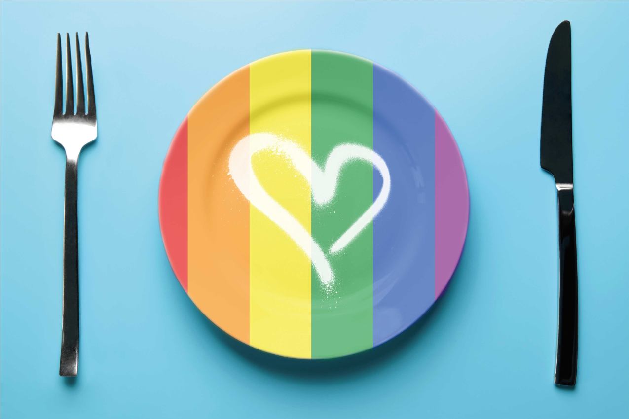 Tischsets originell regenbogen herz teller - TenStickers