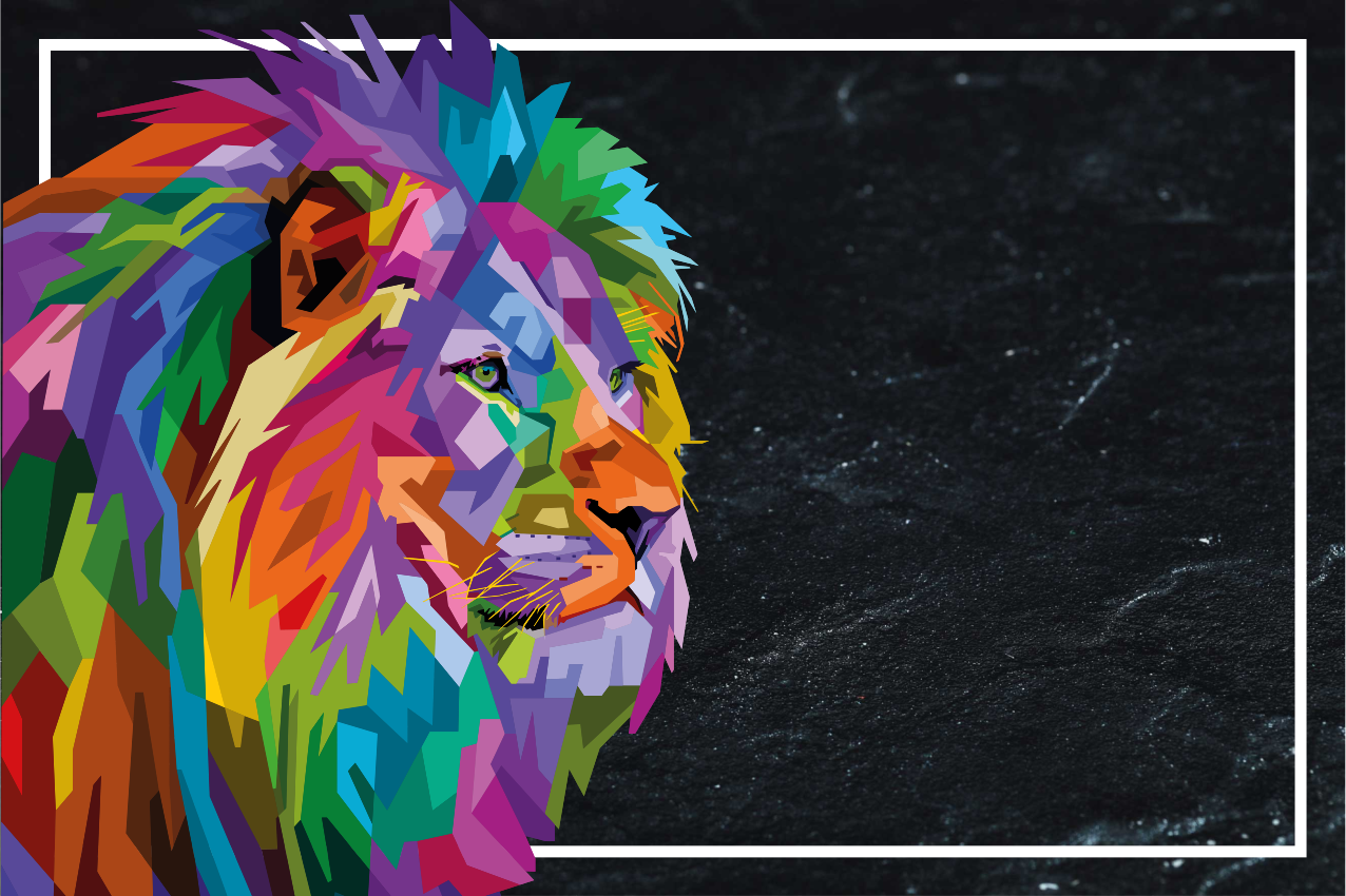 Tischsets originell Buntes löwen-design - TenStickers