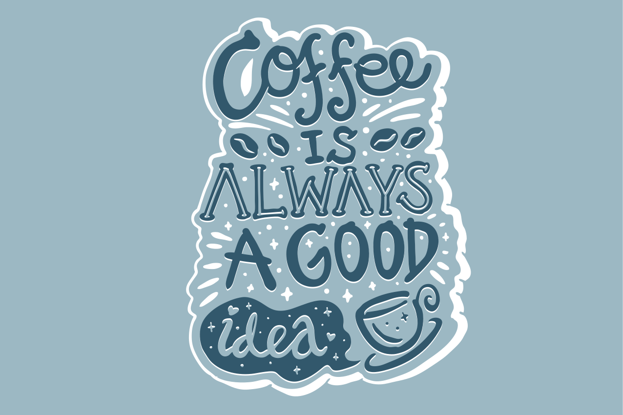 Tischset text mit kaffeebotschaft zur inspiration - TenStickers