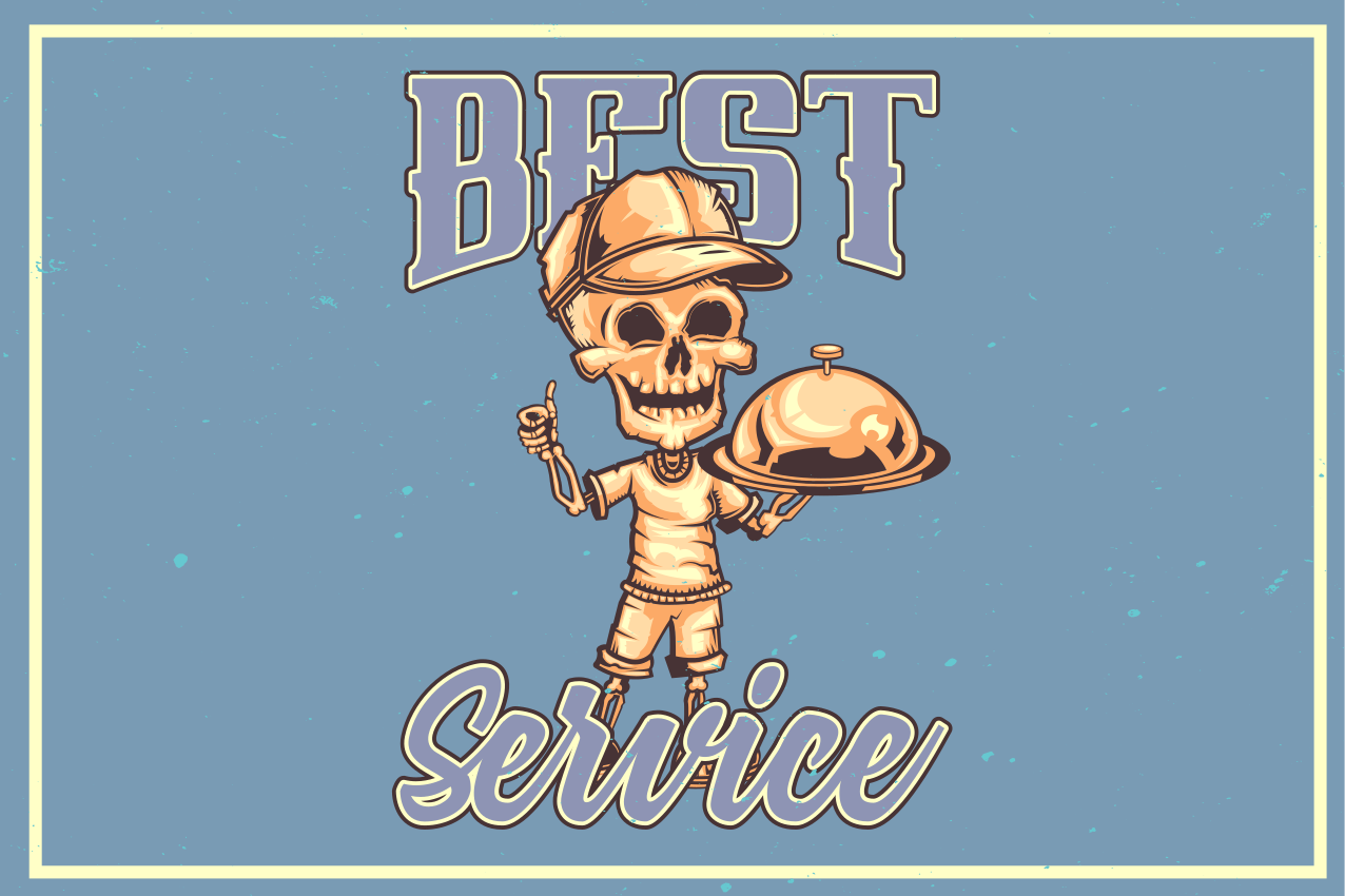 Tischsets originell skeleton kellner-service - TenStickers
