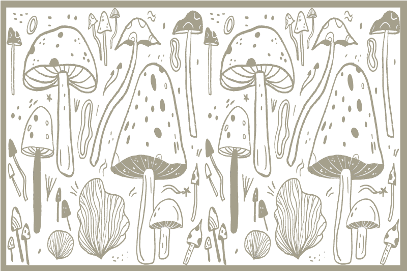 Tischsets originell pilz natur elemente - TenStickers