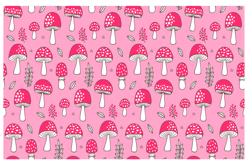 Tischsets originell mit lebhaftem pilzmuster - TenStickers