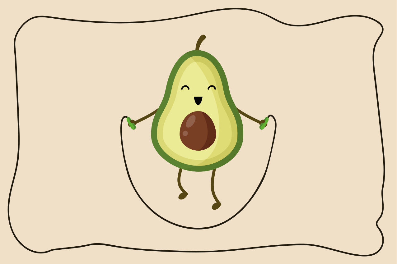Tischset kinder glückliche avocado sprungmatte - TenStickers