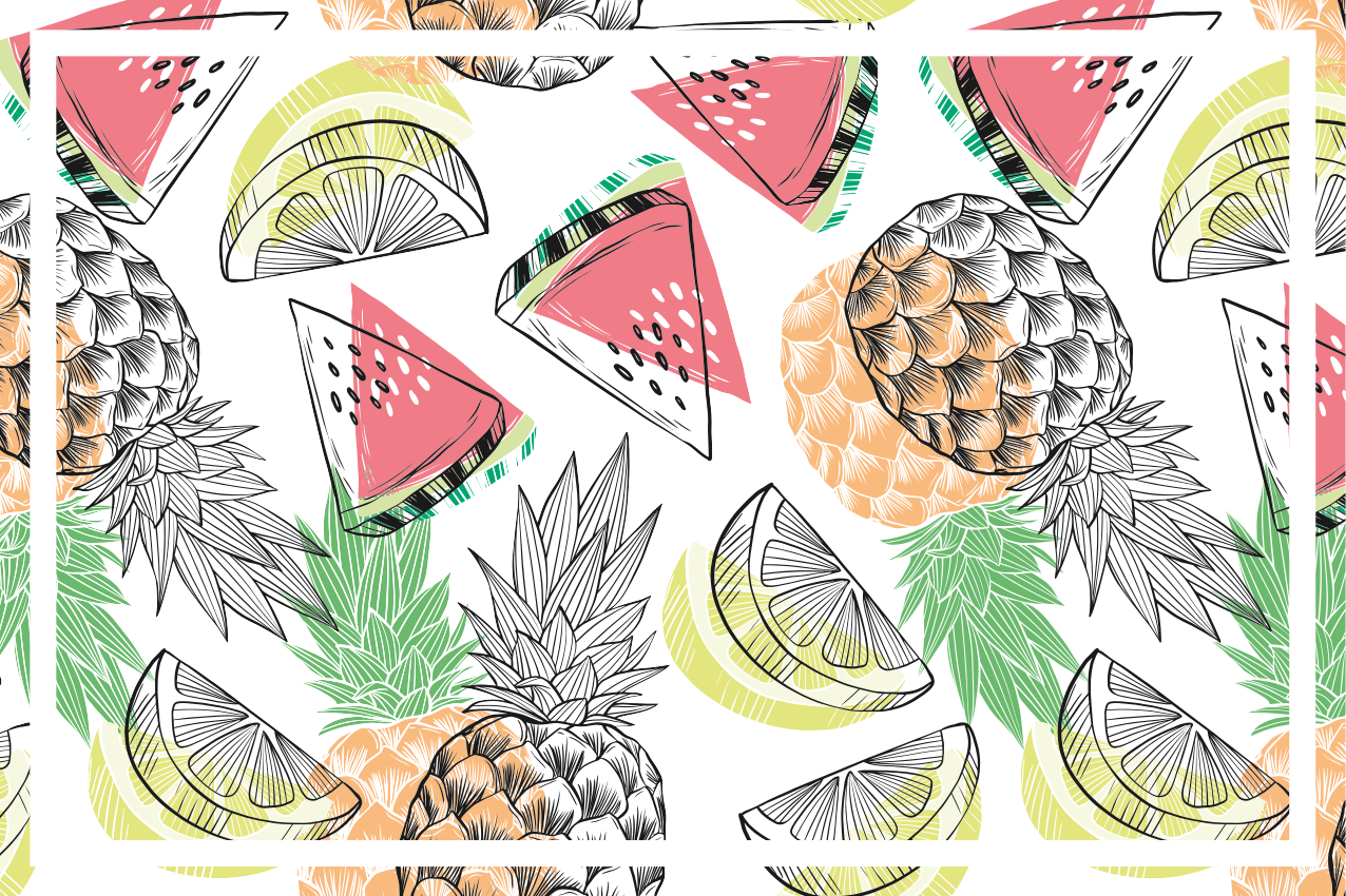 Tischsets originell mit tropischem früchte-muster - TenStickers