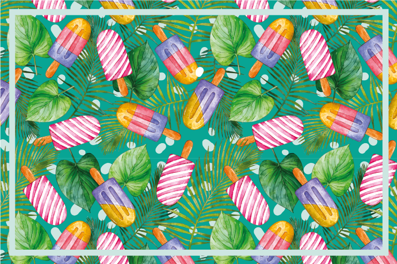 Tischsets originell mit bunten eis-pops - TenStickers
