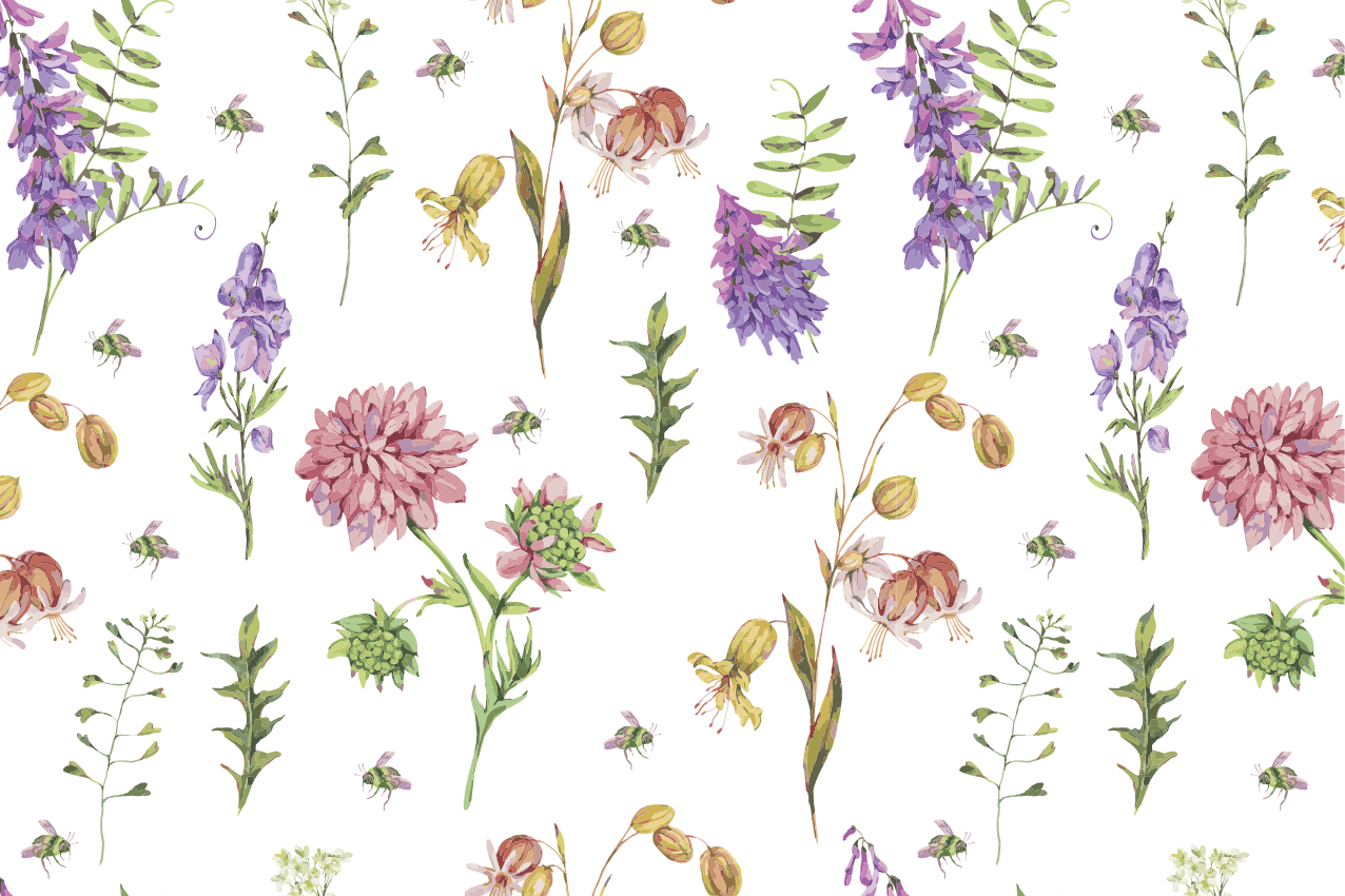 Tischsets originell mit floralem botanischen motiv - TenStickers