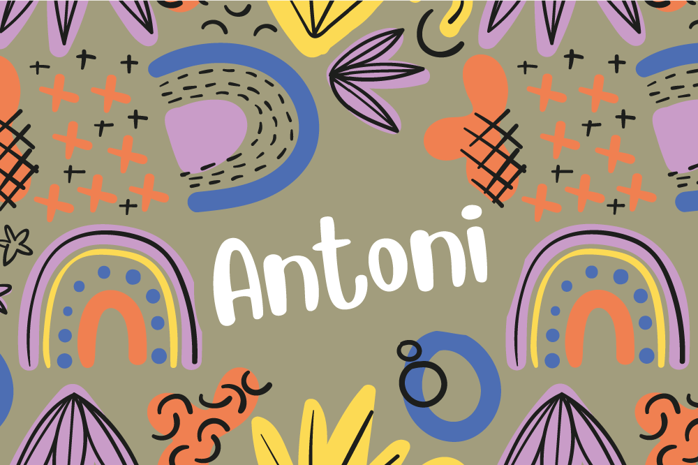 Tischset mit namen im bunten design - TenStickers