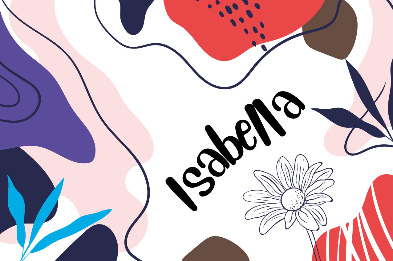 Tischset mit namen bunte abstrakte blumenmuster - TenStickers