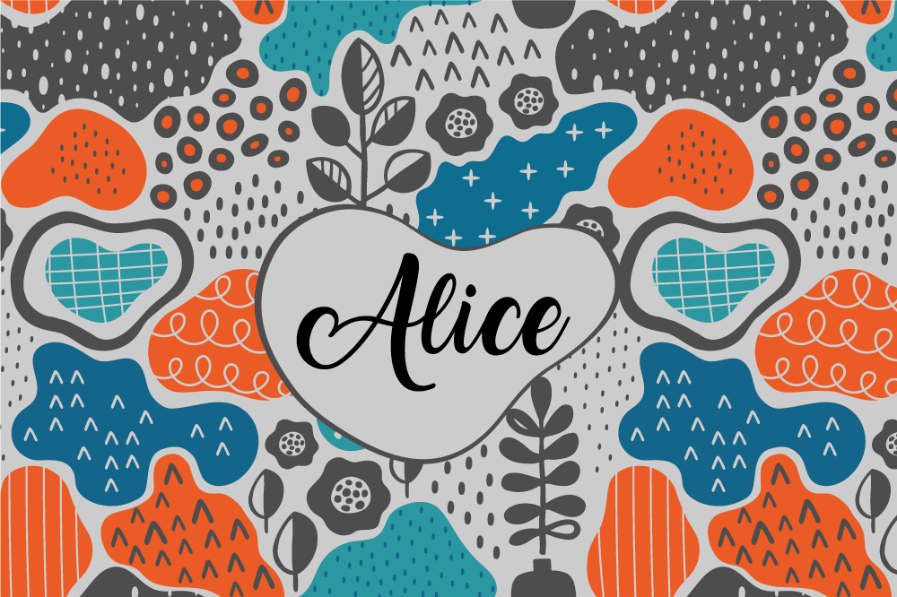 Tischset mit namen im verspielten design - TenStickers