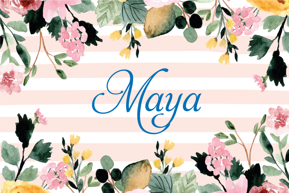 Tischset mit namen floral personalisiert - TenStickers