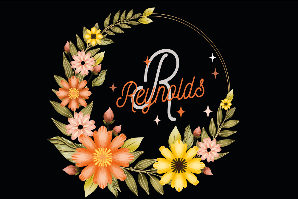 Tischset mit namen personalisierte blumenarrangements - TenStickers