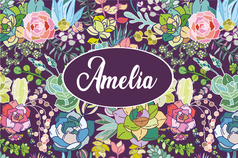 Tischset mit namen florales individuelles design - TenStickers