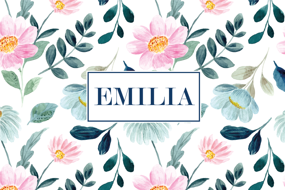 Tischset mit namen personalisierte blumenunterlage - TenStickers