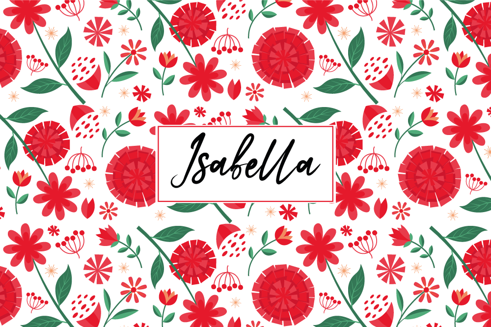 Tischset mit namen florales namenskunstwerk - TenStickers