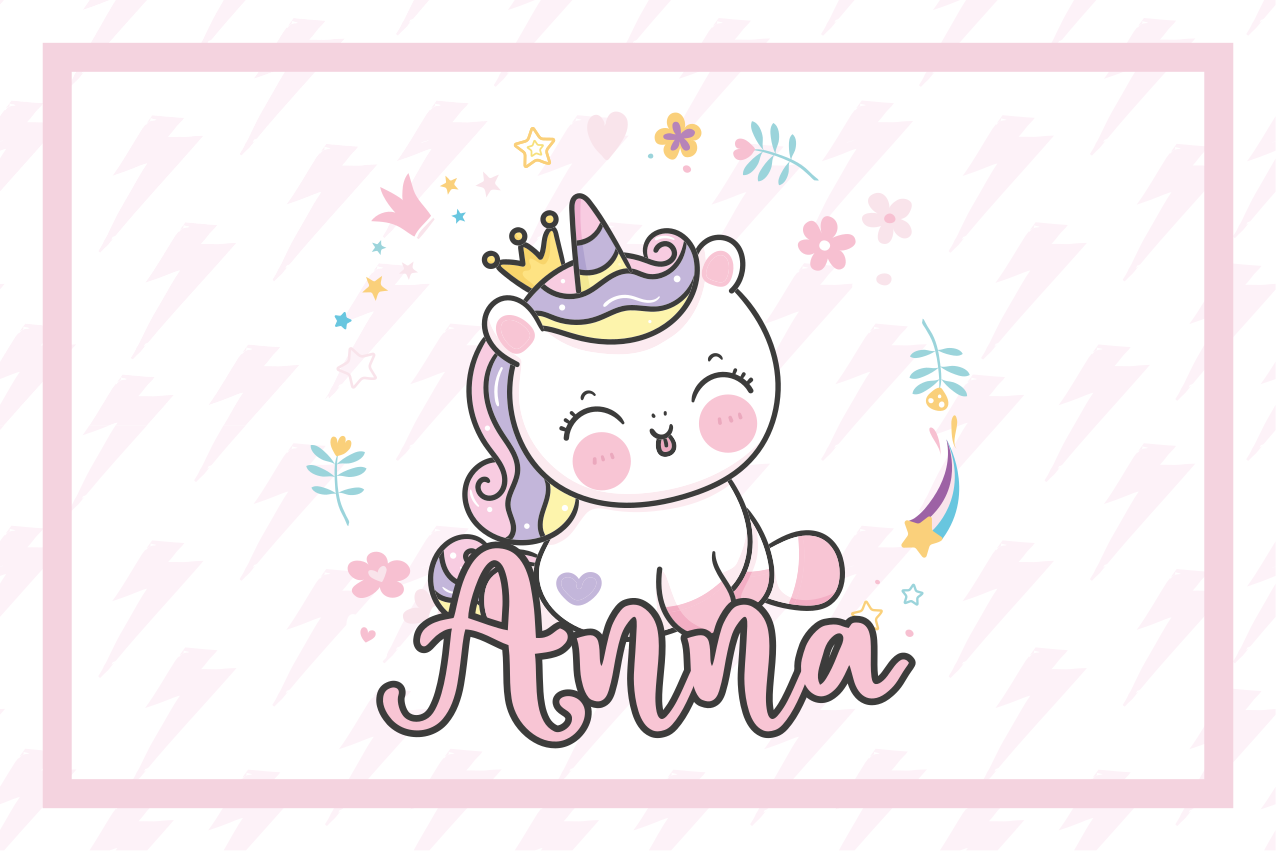 Tischset kinder mit süßer einhorn illustration - TenStickers