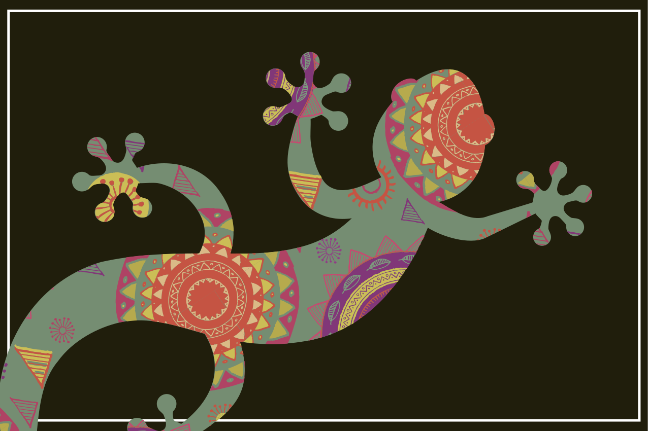 Tischsets originell mit buntem echsenmotiv - TenStickers