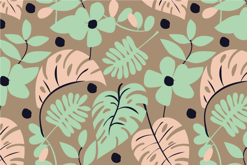 Tischset modern mit botanischem muster hintergrund - TenStickers