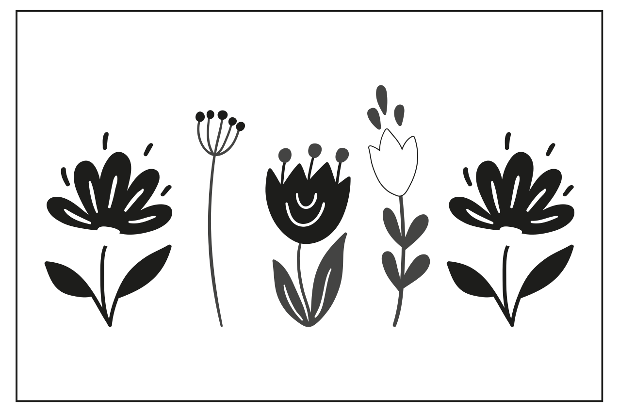 Tischsets originell mit floraler linienkunst - TenStickers