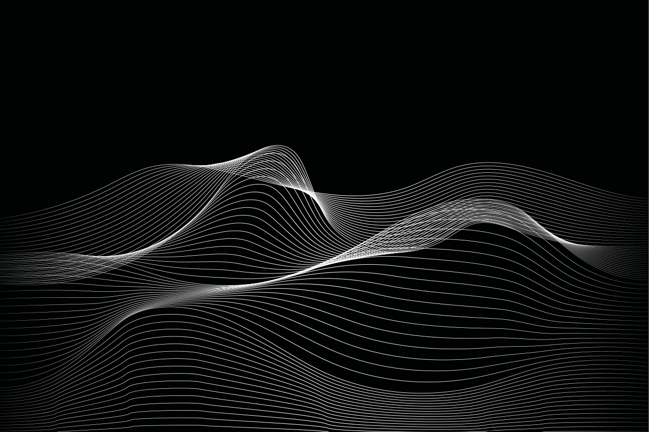 Tischset modern 3D abstrakte schwarze welle - TenStickers