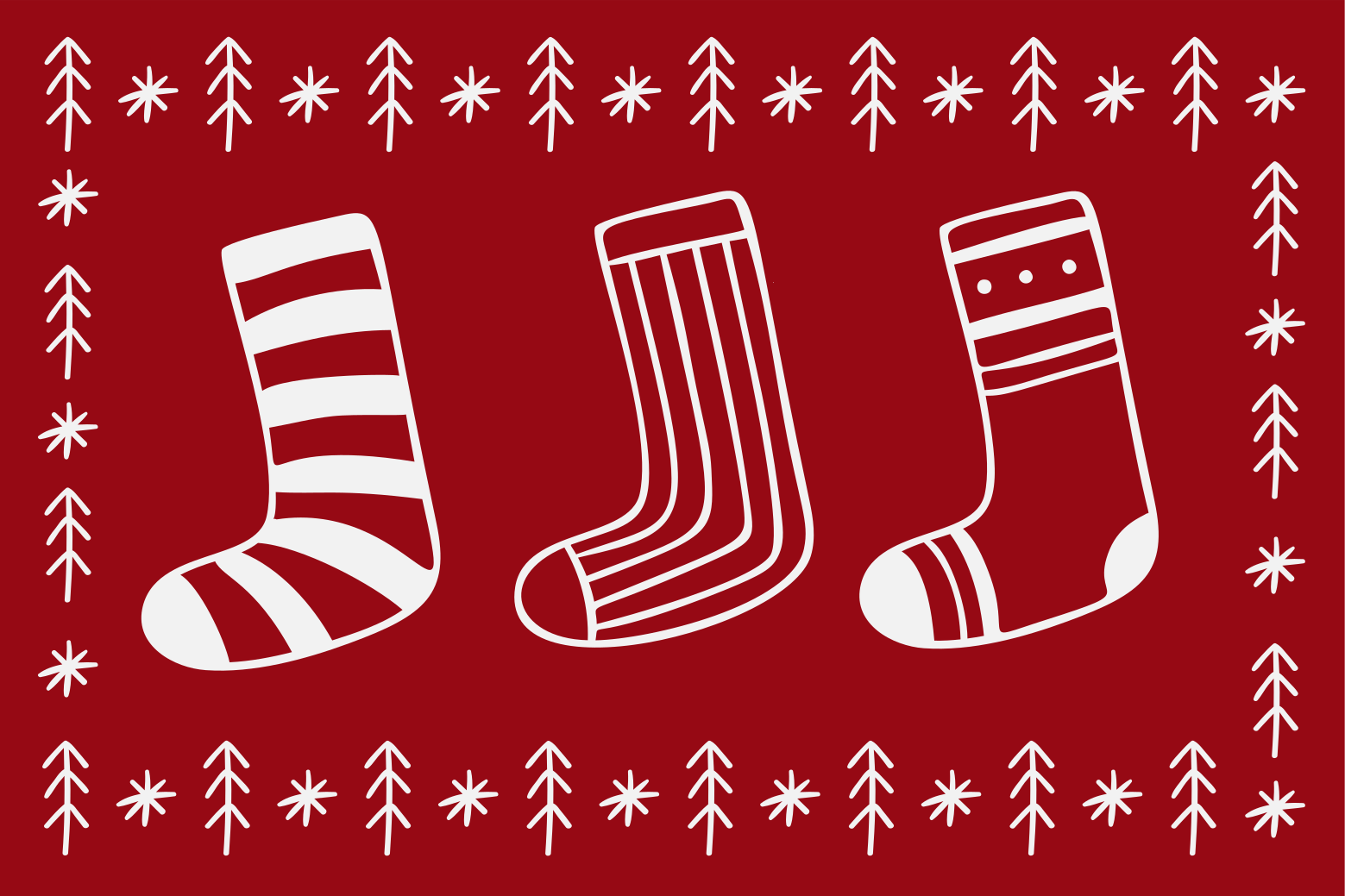 Tischset weihnachten mit festlichen sockenmustern - TenStickers