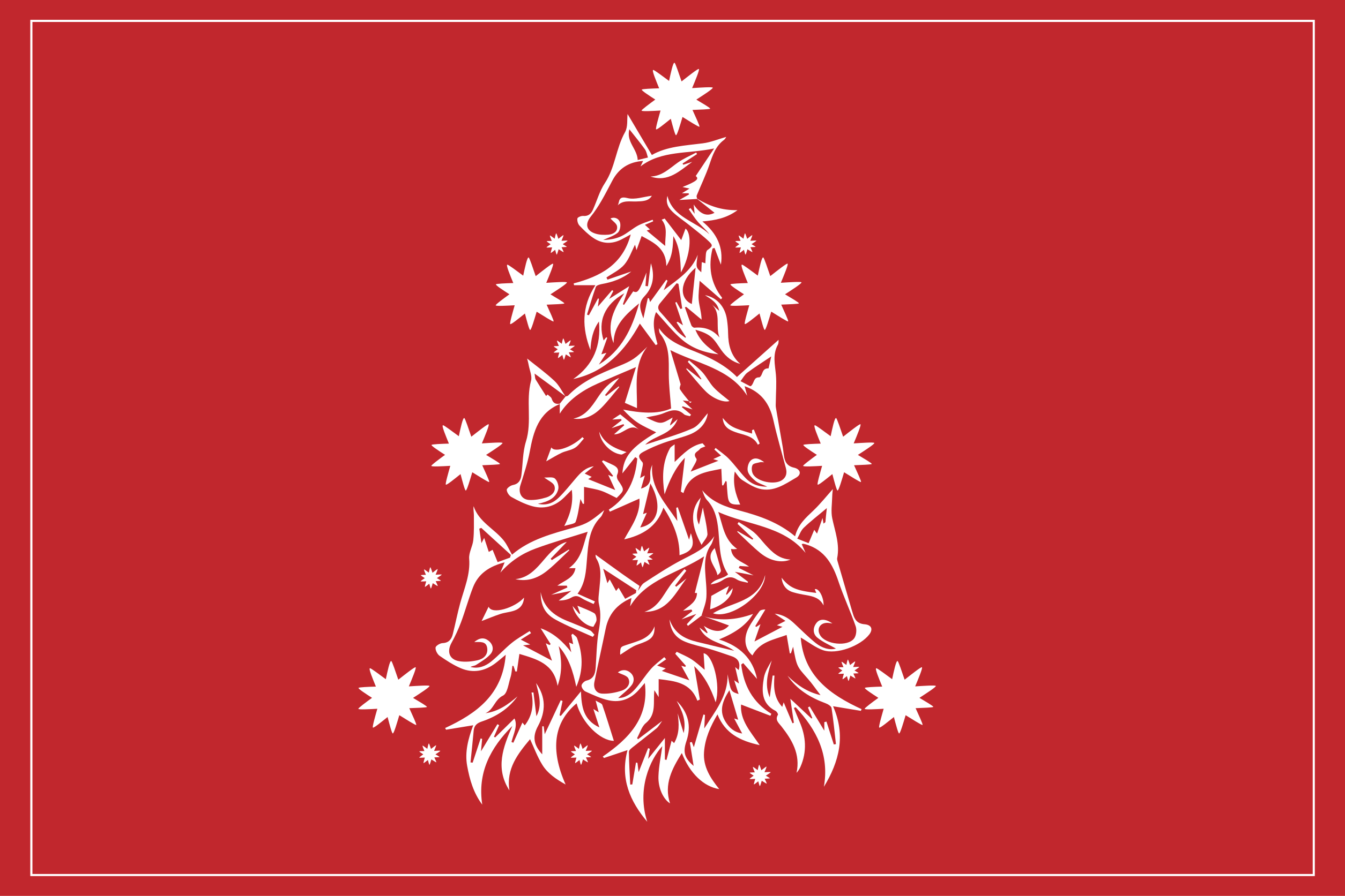 Tischset weihnachten mit stilisiertem fuchsbäumchen - TenStickers