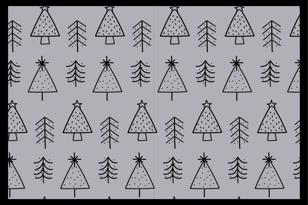 Tischset weihnachten mit stilisierten weihnachtsbäumen - TenStickers