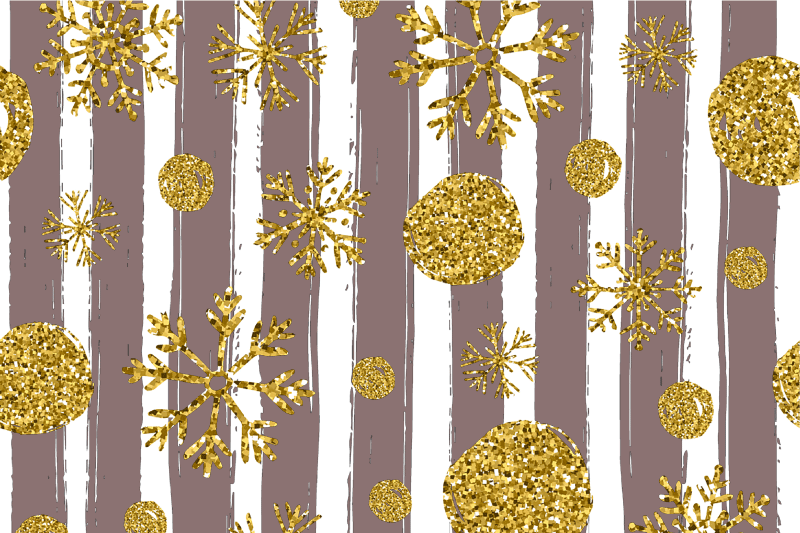Tischset weihnachten mit festlichen goldenen schneeflocken - TenStickers