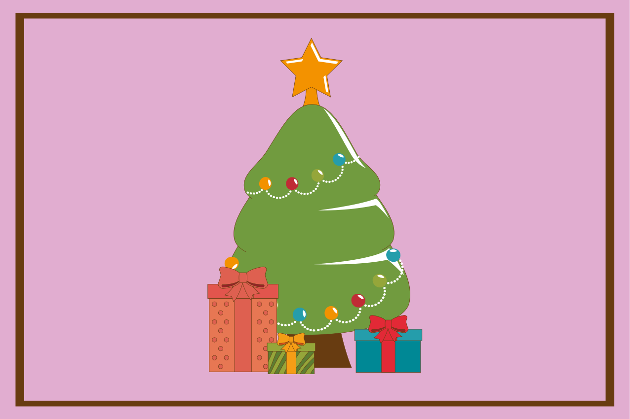 Tischset weihnachten bunter weihnachtsbaum - TenStickers