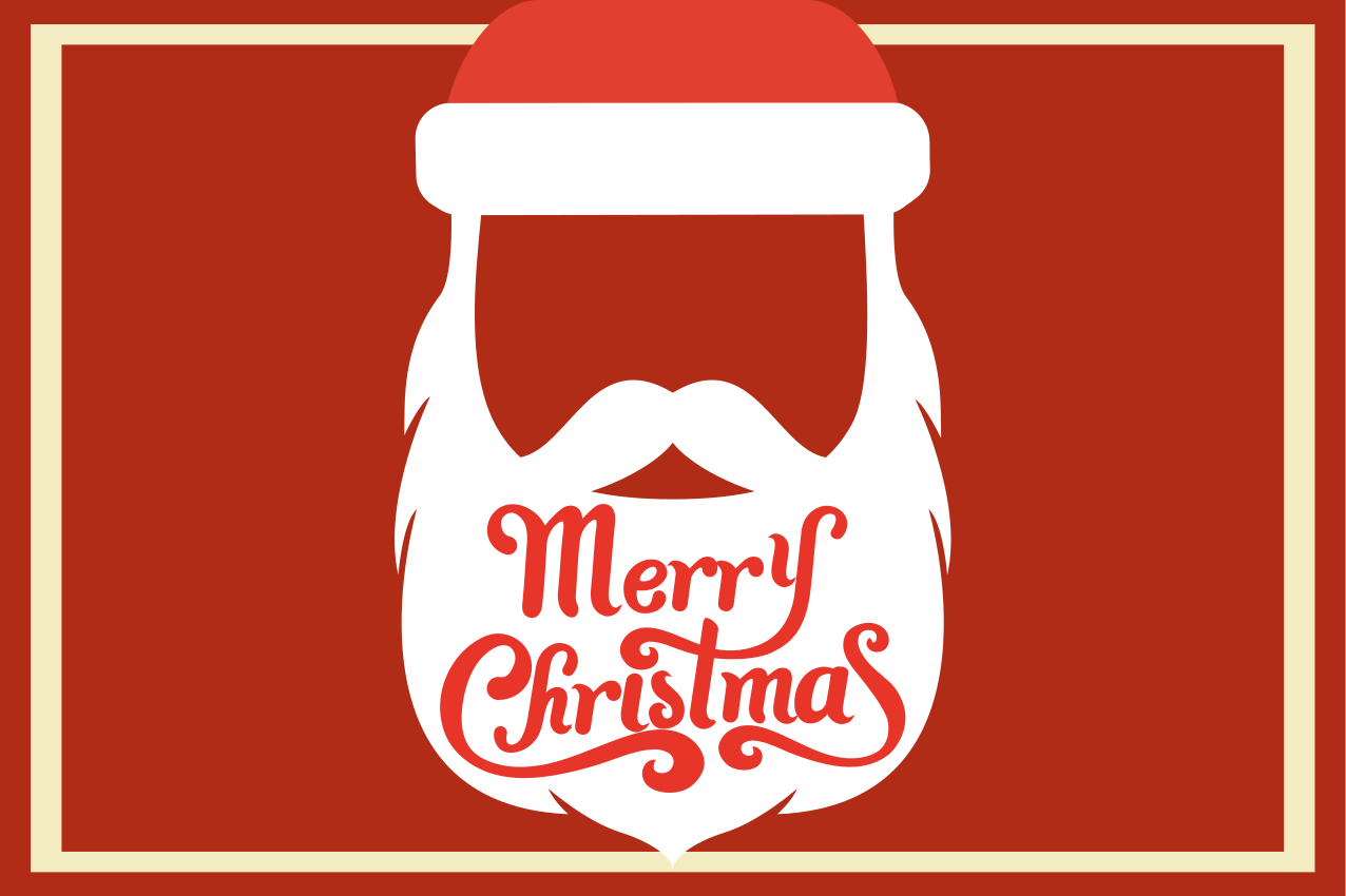 Tischset weihnachten mit santa bart grafik - TenStickers