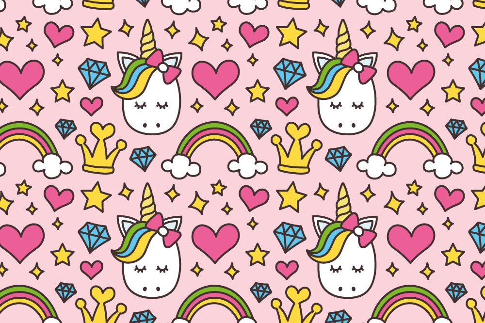 Tischset kinder mit süßem einhornmuster - TenStickers