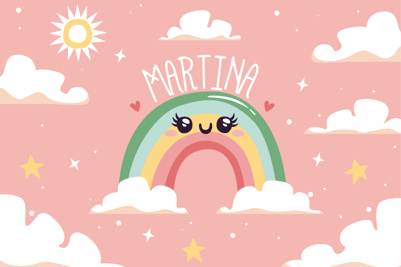 Tischset kinder fröhliche regenbogenszene - TenStickers