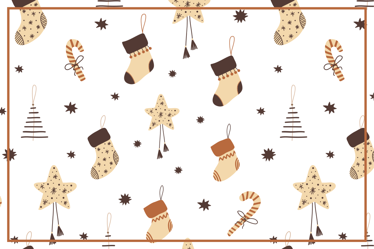 Tischset weihnachten mit festlichem strumpf-motiv - TenStickers