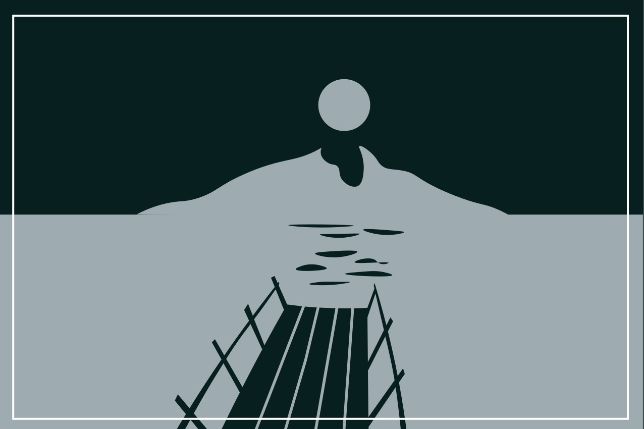 Tischset modern brücke über wasser - TenStickers