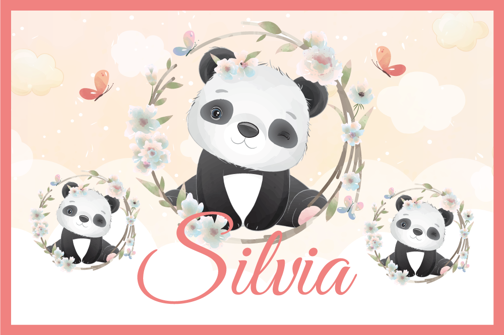Tischset kinder panda arrangement - TenStickers