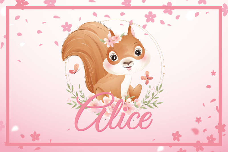 Tischset kinder mit niedlicher eichhörnchen-illustration - TenStickers
