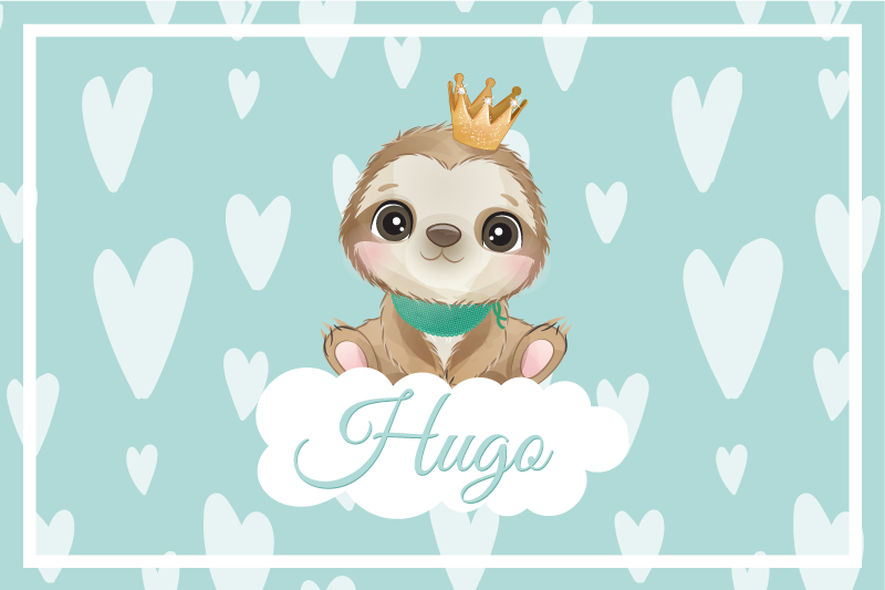 Tischset kinder mit süßer faultier-illustration - TenStickers